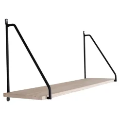 House Nordic Arnhem Shelf - plank met zwart frame en een naturel houten plank