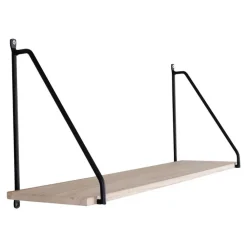 House Nordic Arnhem Shelf - plank met zwart frame en een naturel houten plank