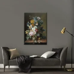 Art for the Home - Canvas - Stilleven met bloemen - 70x100 cm