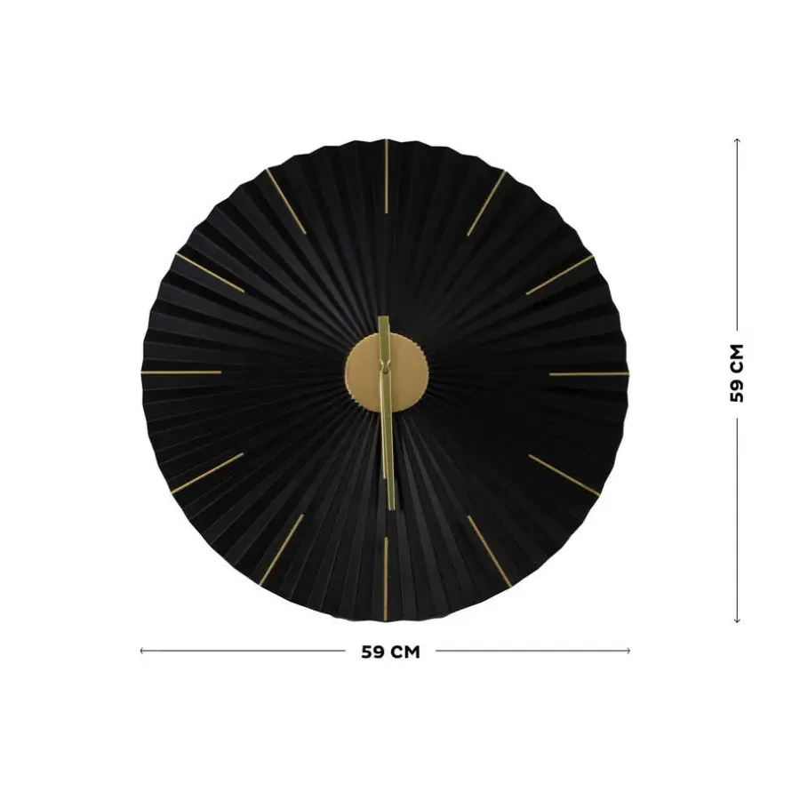 Klokken-Art for the Home Klok Luxe zwart en goud Hangende Klok Origami 59cm