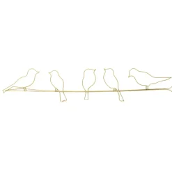 Schilderijen-Art for the Home Metal Art Vogels op draad goud 60x12,5cm