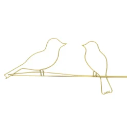 Schilderijen-Art for the Home Metal Art Vogels op draad goud 60x12,5cm