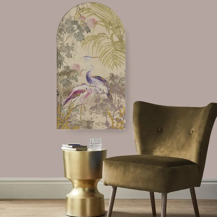 Schilderijen-Art for the Home Reigers tussen Bloemen Japanse Stijl 100x54cm