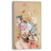 Schilderijen-Reinders Art Frame Vrouw met bloemen - 118 x 70cm - Goudkleurig