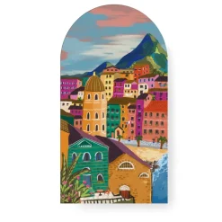 Art for the Home Art voor de Home Canvas Boogvormig Kleuren aan de Italiaanse Kust