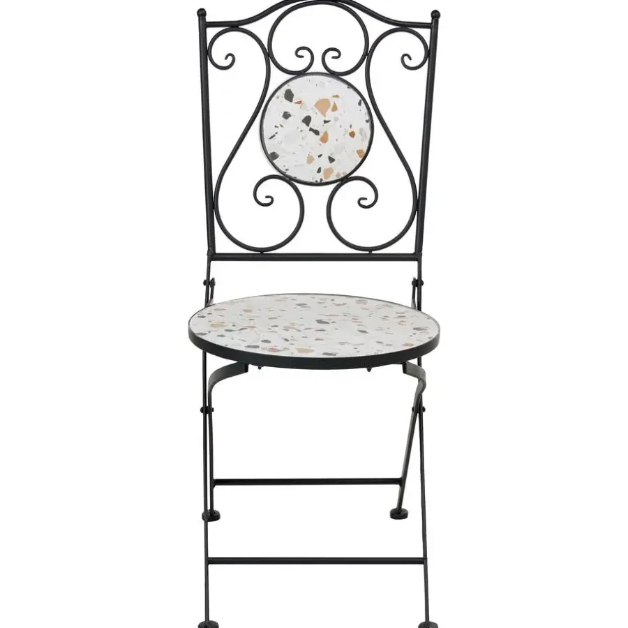 Bistro- & Balkonsets-Leen Bakker ARTENA - Set van 2 tuinstoelen - Zwart - IJzer