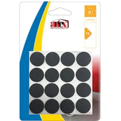 Vloerbescherming-Artex Meubelviltjes/antislip - zwart - 16x - rubber - rond - 2,2 cm