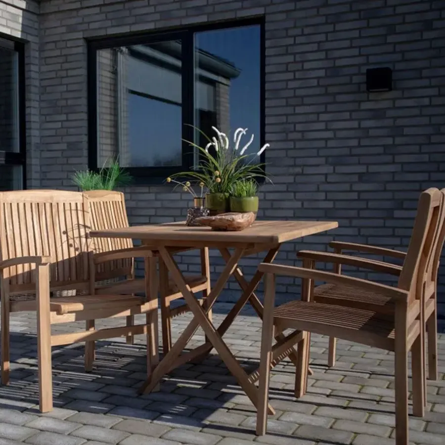 Leen Bakker Artichok Jane inklapbare houten tuintafel - 120 x 80 cm