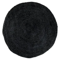 Jute Vloerkleden|Ronde Vloerkleden-Leen Bakker Artichok Milou Jute Vloerkleed Ø 180 cm - Donkergrijs