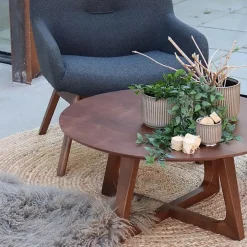 Jute Vloerkleden-Leen Bakker Artichok Milou Jute Vloerkleed Ø 180 cm - Naturel