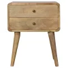 Artisan Furniture Massief Houten Gebogen Eiken Nachtkastje