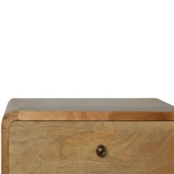 Artisan Furniture Massief Houten Gebogen Eiken Nachtkastje