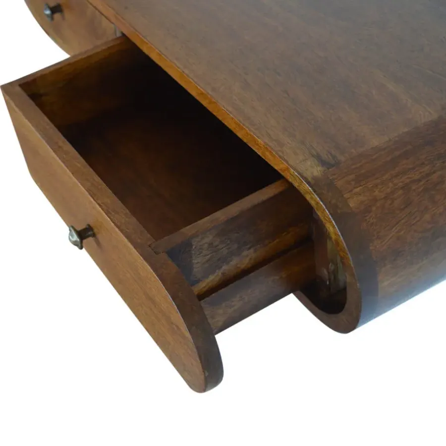 Sidetables-Artisan Furniture Solid hout Drijvende Kastanje Londen Sidetable