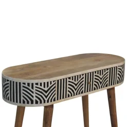 Sidetables-Artisan Furniture Solid hout Edessa Sidetable Tafel met Bone Inlay