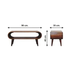 Salontafels-Artisan Furniture Solid hout Amaya Nordic Stijl Salontafel