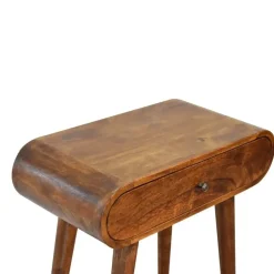 Sidetables-Artisan Furniture Solid hout Ronde Kastanje Sidetable