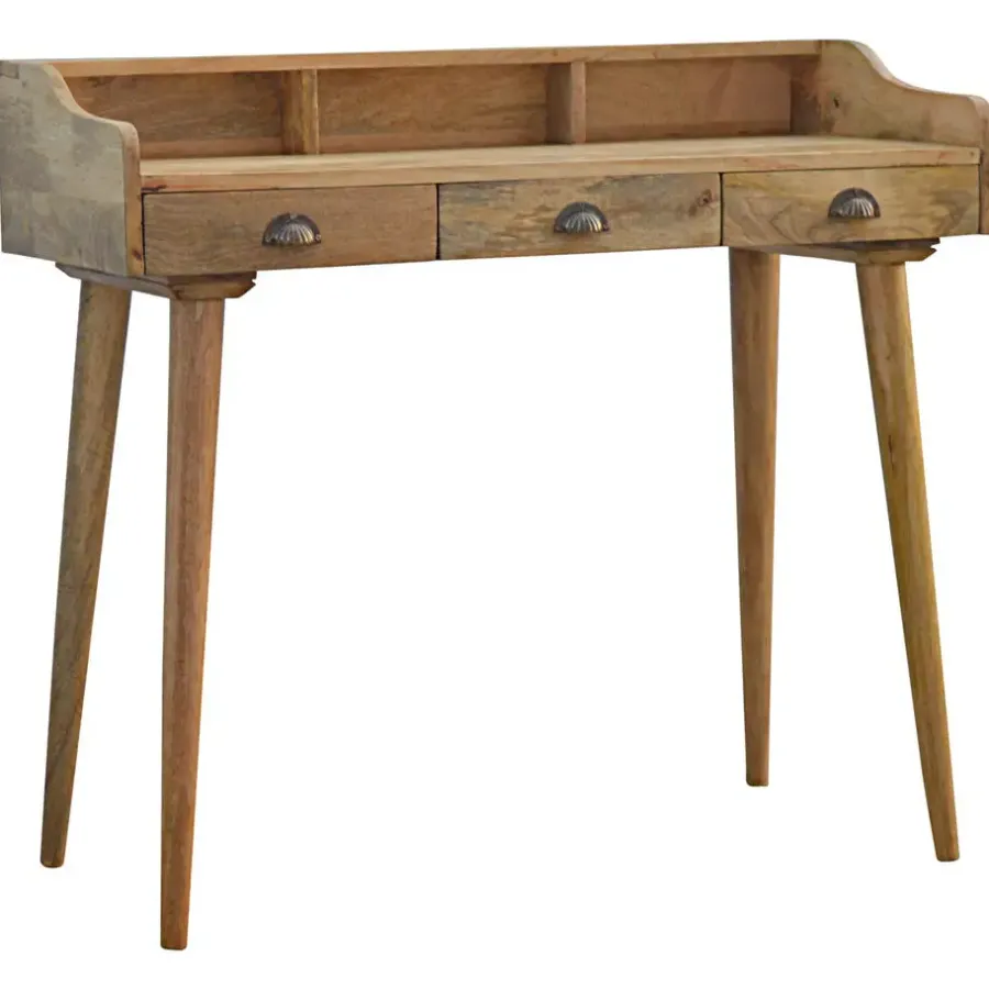 Artisan Furniture Solid hout Bureau met Rugleuning en Schelpvorm