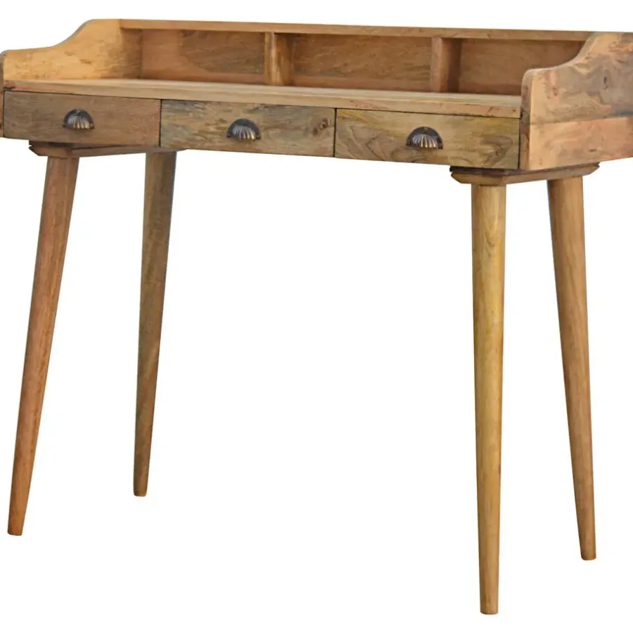 Artisan Furniture Solid hout Bureau met Rugleuning en Schelpvorm