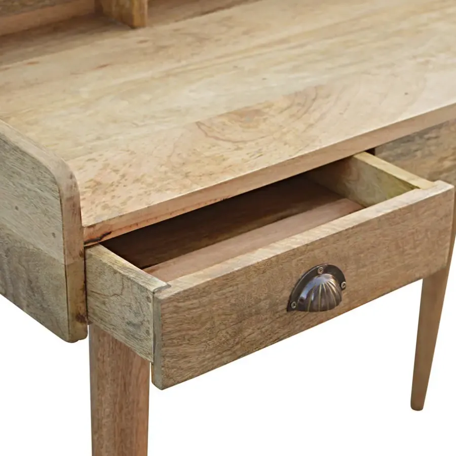 Artisan Furniture Solid hout Bureau met Rugleuning en Schelpvorm