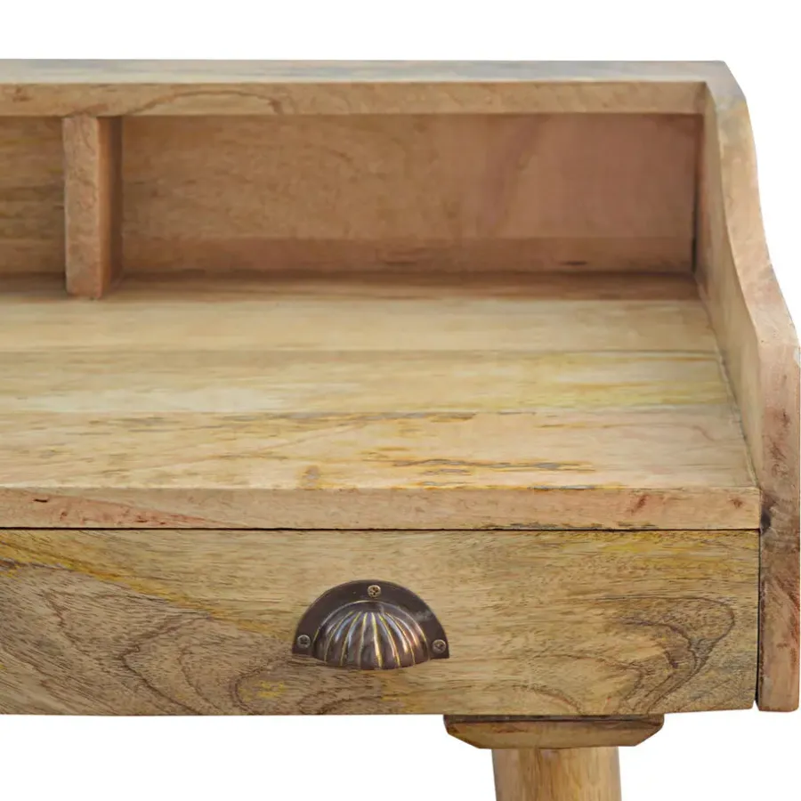 Artisan Furniture Solid hout Bureau met Rugleuning en Schelpvorm