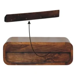 Nachtkastjes|Nachtkastjes-Artisan Furniture Solid hout Avora Wandkastje Honing Karamel met