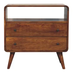 Sidetables-Artisan Furniture Solid hout Gebogen Nordic Charme Sidetable