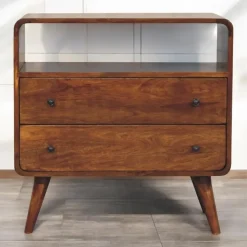 Sidetables-Artisan Furniture Solid hout Gebogen Nordic Charme Sidetable