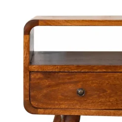 Artisan Furniture Solid hout Kastanje Gebogen TV meubel
