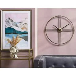 Beliani ASCONA - Wandklok - Goud - Metaal