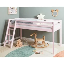 Beliani ASCOUX - Kinderbed - Roze - 90 x 200 cm - Dennenhout