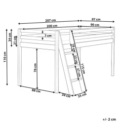 Beliani ASCOUX - Kinderbed - Roze - 90 x 200 cm - Dennenhout