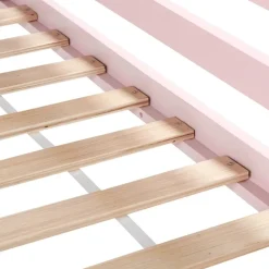 Beliani ASCOUX - Kinderbed - Roze - 90 x 200 cm - Dennenhout