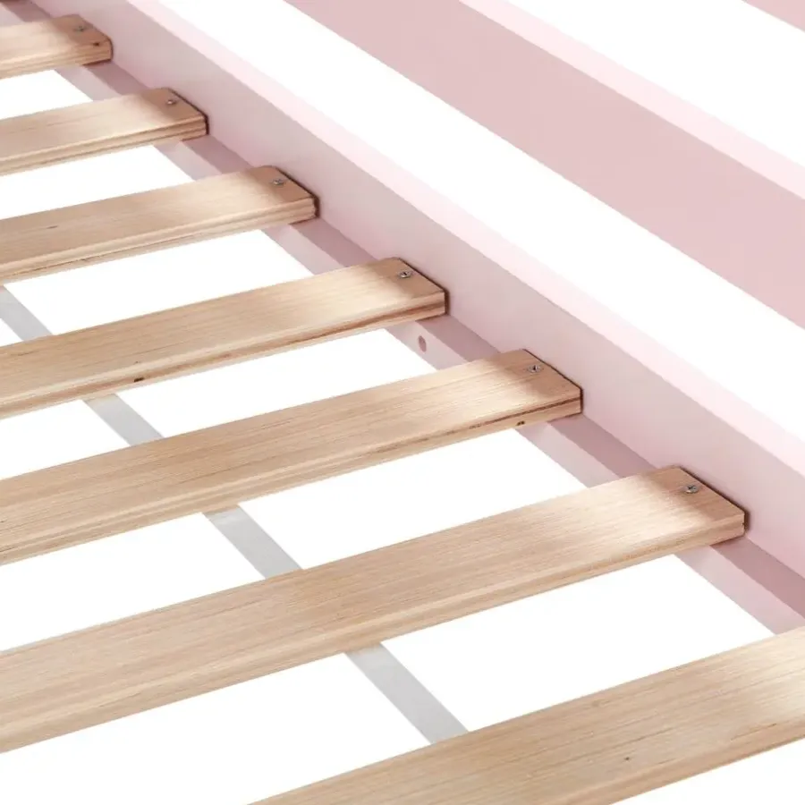 Beliani ASCOUX - Kinderbed - Roze - 90 x 200 cm - Dennenhout