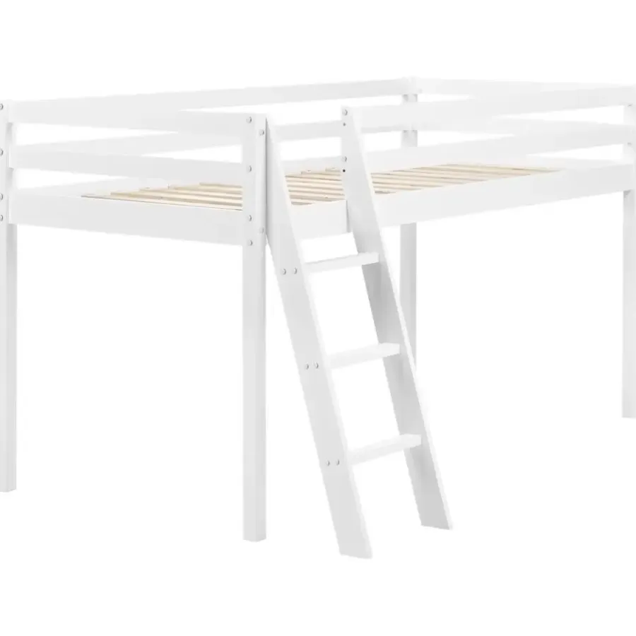 1-Persoons Bedden-Beliani ASCOUX - Kinderbed - Wit - 90 x 200 cm - Dennenhout