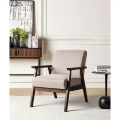 Fauteuils-Beliani ASNES - Fauteuil - Taupe - Polyester