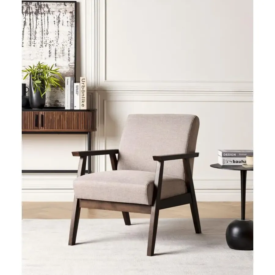 Fauteuils-Beliani ASNES - Fauteuil - Taupe - Polyester