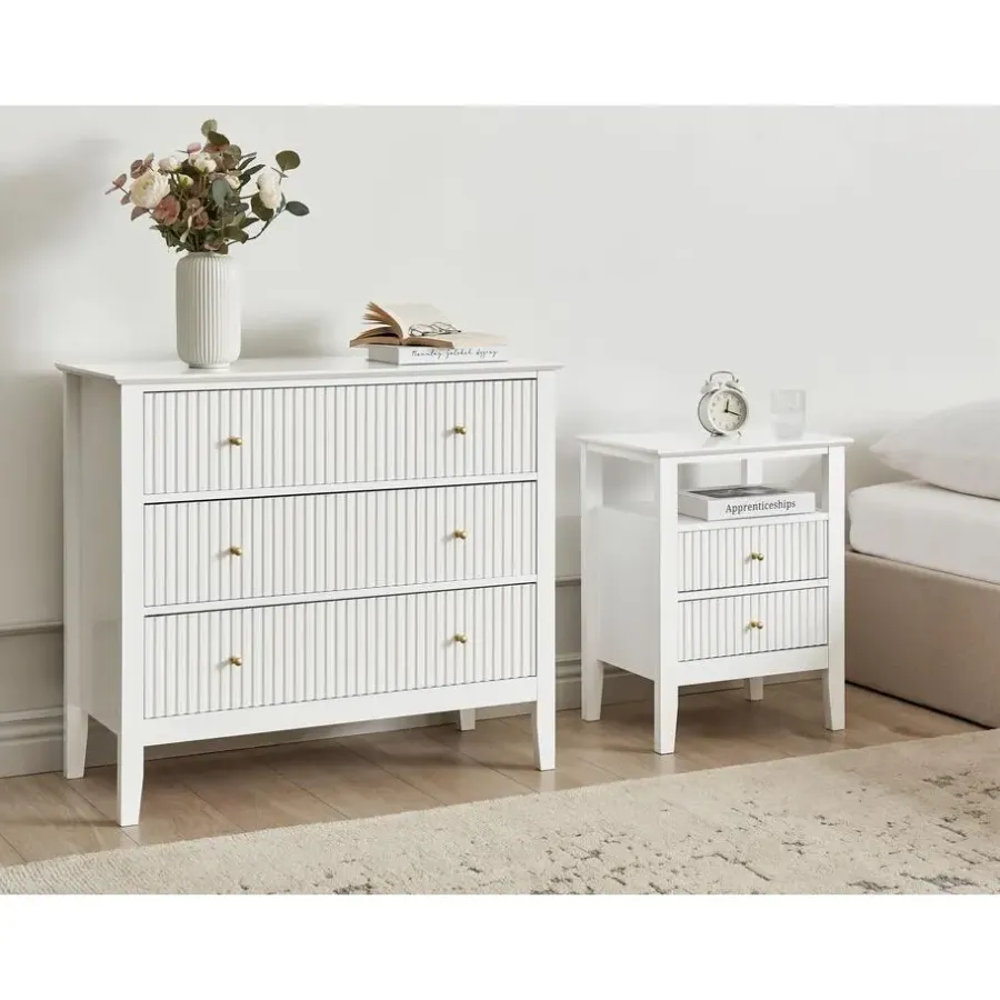 Ladekasten|Ladekasten-Leen Bakker ASSISI - Dressoir 3 lades - Wit - MDF