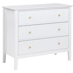 Ladekasten|Ladekasten-Leen Bakker ASSISI - Dressoir 3 lades - Wit - MDF
