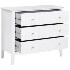 Ladekasten|Ladekasten-Leen Bakker ASSISI - Dressoir 3 lades - Wit - MDF