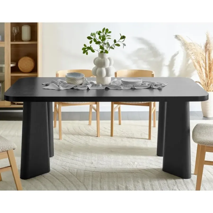 Beliani ATLIN - Eettafel - Zwart - 180 x 90 cm - MDF