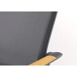 Tuinstoelen-Van der Garde Tuinmeubelen - Premium Atmos stapelbare tuinstoel - Antraciet/Teak