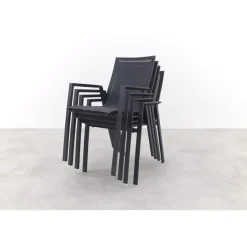 Tuinstoelen-Van der Garde Tuinmeubelen - Premium Atmos stapelbare tuinstoel - Antraciet