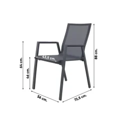 Tuinstoelen-Van der Garde Tuinmeubelen - Premium Atmos stapelbare tuinstoel - Antraciet