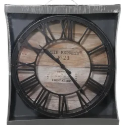 Klokken-Atmosphera - Industriële Wandklok - Vintage - Bruin