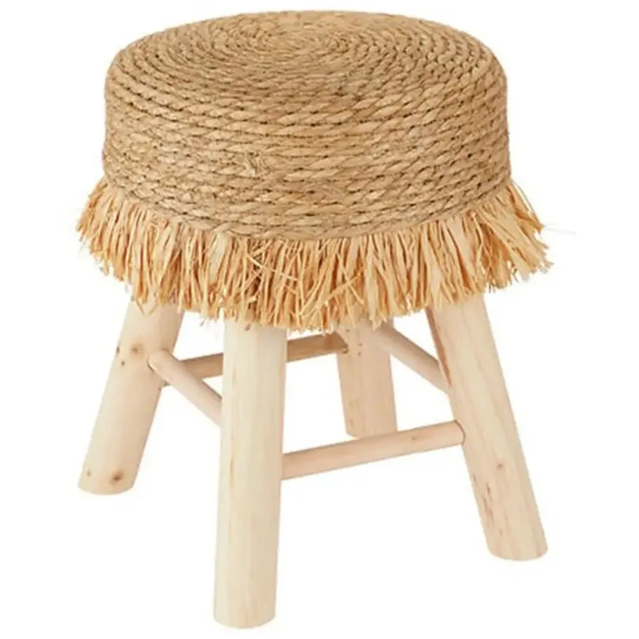 Krukjes-Atmosphera Bijzet krukje model Yucatan - beige - H40 cm