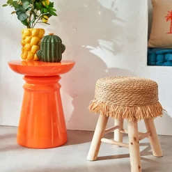 Krukjes-Atmosphera Bijzet krukje model Yucatan - beige - H40 cm