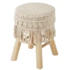 Atmosphera Bijzet krukje model Macrame - naturel - H42 cm