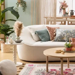 Atmosphera Bijzettafel/salontafel Alexa - ivoor - MDF hout - rond