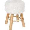 Krukjes-Atmosphera Bijzet/zit krukje Oslo - hout/stof - wit - H42 cm