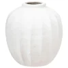 Vazen-Atmosphera Bloemenvaas - creme wit - kunststeen - D25 x H28 cm